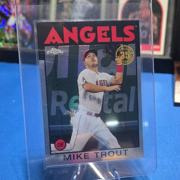 2021 Topps Chrome 1986 35th Anniversary Edition #86BC-2 Mike Trout - Picture 1 of 2